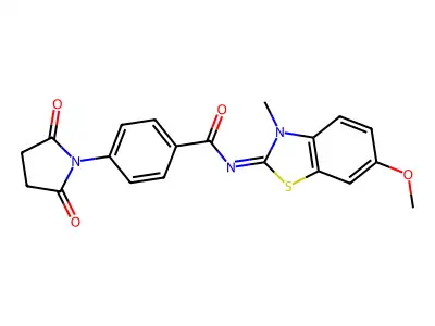 (E)-4-(2,5-dioxopyrrolidin-1-yl)-N-(6-methoxy-3-methylbenzo[d]thiazol-2(3H)-ylidene)benzamide structure