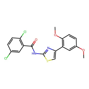 2,5-dichloro-N-[4-(2,5-dimethoxyphenyl)-1,3-thiazol-2-yl]benzamide structure