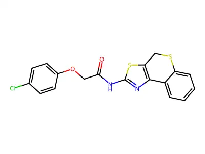 2-(4-chlorophenoxy)-N-{4H-thiochromeno[4,3-d][1,3]thiazol-2-yl}acetamide structure
