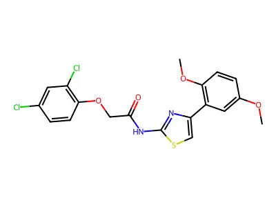 2-(2,4-dichlorophenoxy)-N-[4-(2,5-dimethoxyphenyl)-1,3-thiazol-2-yl]acetamide structure