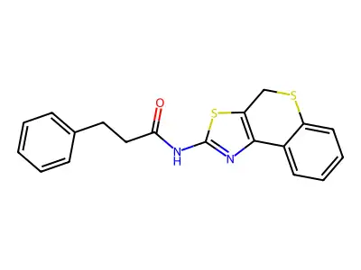 3-phenyl-N-{4H-thiochromeno[4,3-d][1,3]thiazol-2-yl}propanamide structure