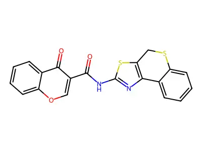4-oxo-N-(4H-thiochromeno[4,3-d]thiazol-2-yl)-4H-chromene-3-carboxamide structure