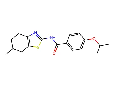 4-isopropoxy-N-(6-methyl-4,5,6,7-tetrahydrobenzo[d]thiazol-2-yl)benzamide structure