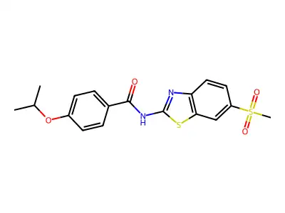 4-isopropoxy-N-(6-(methylsulfonyl)benzo[d]thiazol-2-yl)benzamide structure