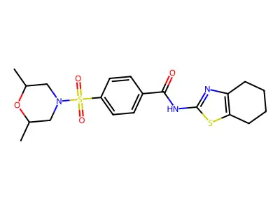 4-((2,6-dimethylmorpholino)sulfonyl)-N-(4,5,6,7-tetrahydrobenzo[d]thiazol-2-yl)benzamide structure