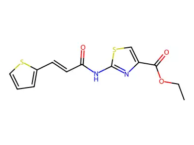 Ethyl 2-[[1-oxo-3-(2-thienyl)-2-propen-1-yl]amino]-4-thiazolecarboxylate structure