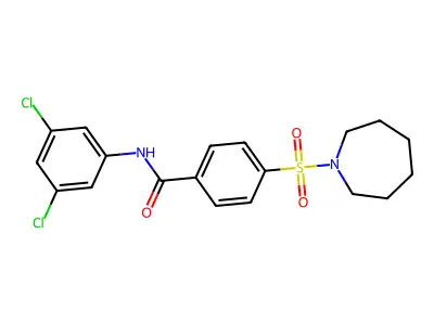 4-(azepan-1-ylsulfonyl)-N-(3,5-dichlorophenyl)benzamide structure