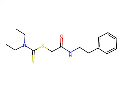 2-Oxo-2-(phenethylamino)ethyl diethylcarbamodithioate structure