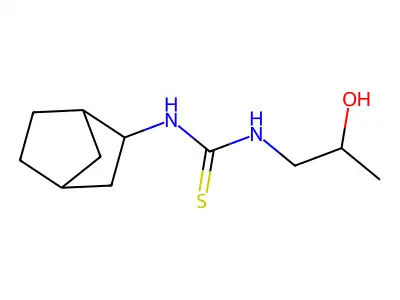 N-bicyclo[2.2.1]hept-2-yl-N'-(2-hydroxypropyl)thiourea structure