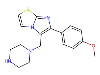 6-(4-Methoxy-phenyl)-5-piperazin-1-ylmethyl-imidazo[2,1-b]thiazole structure