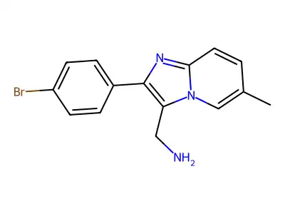 [2-(4-Bromophenyl)-6-methylimidazo[1,2-a]pyridin-3-yl]methanamine structure