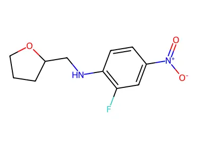 2-fluoro-4-nitro-N-(oxolan-2-ylmethyl)aniline structure