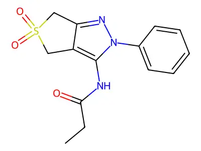 N-(5,5-dioxido-2-phenyl-4,6-dihydro-2H-thieno[3,4-c]pyrazol-3-yl)propionamide structure
