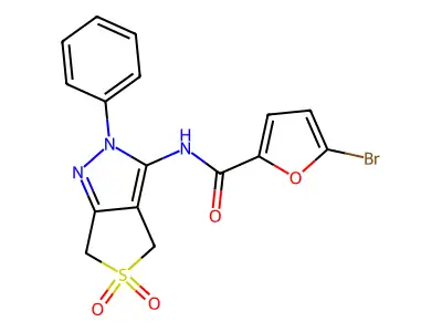 5-bromo-N-(5,5-dioxido-2-phenyl-4,6-dihydro-2H-thieno[3,4-c]pyrazol-3-yl)furan-2-carboxamide structure