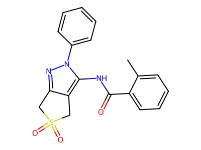 N-(5,5-dioxido-2-phenyl-4,6-dihydro-2H-thieno[3,4-c]pyrazol-3-yl)-2-methylbenzamide structure