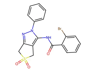 2-bromo-N-(5,5-dioxido-2-phenyl-4,6-dihydro-2H-thieno[3,4-c]pyrazol-3-yl)benzamide structure