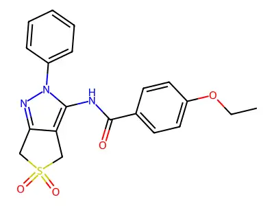 N-(5,5-dioxo-2-phenyl-4,6-dihydrothieno[3,4-c]pyrazol-3-yl)-4-ethoxybenzamide structure