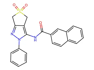N-(5,5-dioxido-2-phenyl-4,6-dihydro-2H-thieno[3,4-c]pyrazol-3-yl)-2-naphthamide structure
