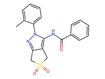 N-(5,5-dioxido-2-(o-tolyl)-4,6-dihydro-2H-thieno[3,4-c]pyrazol-3-yl)benzamide structure