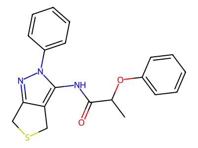 2-phenoxy-N-(2-phenyl-4,6-dihydro-2H-thieno[3,4-c]pyrazol-3-yl)propanamide structure