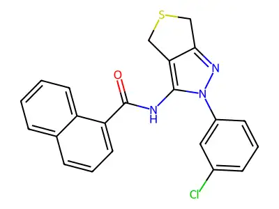 N-(2-(3-chlorophenyl)-4,6-dihydro-2H-thieno[3,4-c]pyrazol-3-yl)-1-naphthamide structure