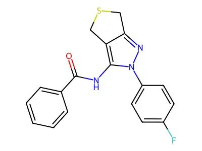 N-(2-(4-fluorophenyl)-4,6-dihydro-2H-thieno[3,4-c]pyrazol-3-yl)benzamide structure