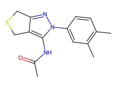 N-(2-(3,4-dimethylphenyl)-4,6-dihydro-2H-thieno[3,4-c]pyrazol-3-yl)acetamide structure