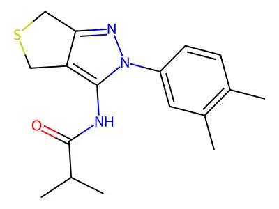 N-(2-(3,4-dimethylphenyl)-4,6-dihydro-2H-thieno[3,4-c]pyrazol-3-yl)isobutyramide structure