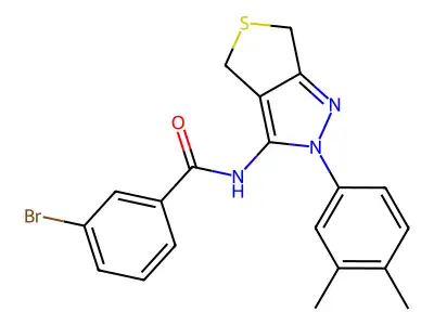 3-bromo-N-[2-(3,4-dimethylphenyl)-4,6-dihydrothieno[3,4-c]pyrazol-3-yl]benzamide structure