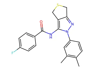 N-(2-(3,4-dimethylphenyl)-4,6-dihydro-2H-thieno[3,4-c]pyrazol-3-yl)-4-fluorobenzamide structure