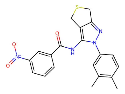 N-[2-(3,4-dimethylphenyl)-4,6-dihydrothieno[3,4-c]pyrazol-3-yl]-3-nitrobenzamide structure