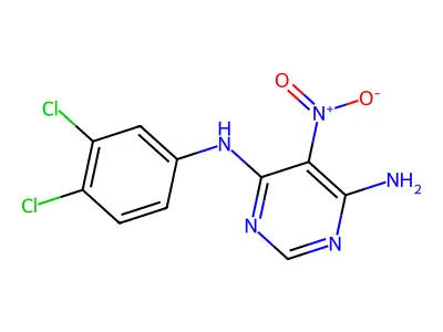 N4-(3,4-dichlorophenyl)-5-nitropyrimidine-4,6-diamine structure