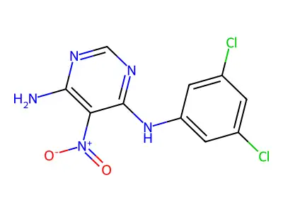 N4-(3,5-dichlorophenyl)-5-nitropyrimidine-4,6-diamine structure