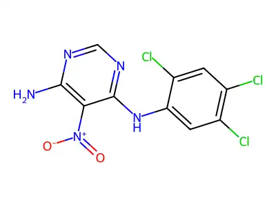 5-nitro-N4-(2,4,5-trichlorophenyl)pyrimidine-4,6-diamine structure