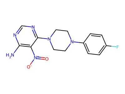 6-[4-(4-Fluorophenyl)piperazin-1-yl]-5-nitropyrimidin-4-amine structure