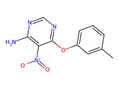 6-(3-Methylphenoxy)-5-nitropyrimidin-4-amine structure