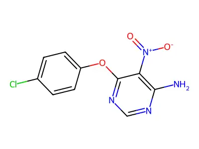 6-(4-Chlorophenoxy)-5-nitropyrimidin-4-amine structure