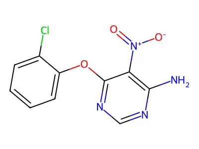 6-(2-Chlorophenoxy)-5-nitropyrimidin-4-amine structure