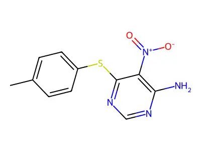 5-Nitro-6-(p-tolylthio)pyrimidin-4-amine structure