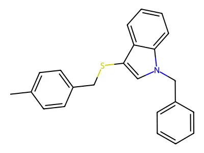 1-Benzyl-3-[(4-methylphenyl)methylsulfanyl]indole structure