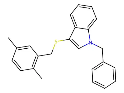 1-Benzyl-3-[(2,5-dimethylphenyl)methylsulfanyl]indole structure
