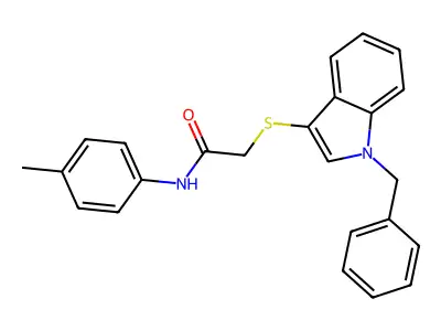 2-(1-benzylindol-3-yl)sulfanyl-N-(4-methylphenyl)acetamide structure