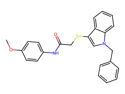 2-((1-benzyl-1H-indol-3-yl)thio)-N-(4-methoxyphenyl)acetamide structure
