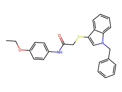 2-(1-benzylindol-3-yl)sulfanyl-N-(4-ethoxyphenyl)acetamide structure
