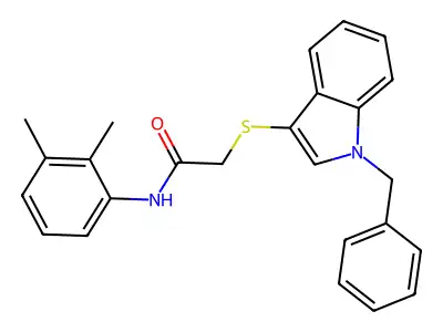 2-(1-benzylindol-3-yl)sulfanyl-N-(2,3-dimethylphenyl)acetamide structure