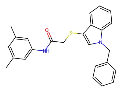 2-((1-benzyl-1H-indol-3-yl)thio)-N-(3,5-dimethylphenyl)acetamide structure
