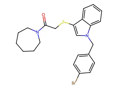 1-(Azepan-1-yl)-2-[1-[(4-bromophenyl)methyl]indol-3-yl]sulfanylethanone structure
