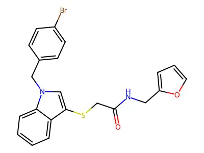 2-((1-(4-bromobenzyl)-1H-indol-3-yl)thio)-N-(furan-2-ylmethyl)acetamide structure