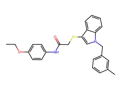 N-(4-ethoxyphenyl)-2-((1-(3-methylbenzyl)-1H-indol-3-yl)thio)acetamide structure