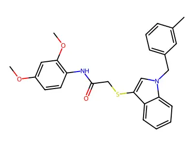 N-(2,4-dimethoxyphenyl)-2-((1-(3-methylbenzyl)-1H-indol-3-yl)thio)acetamide structure